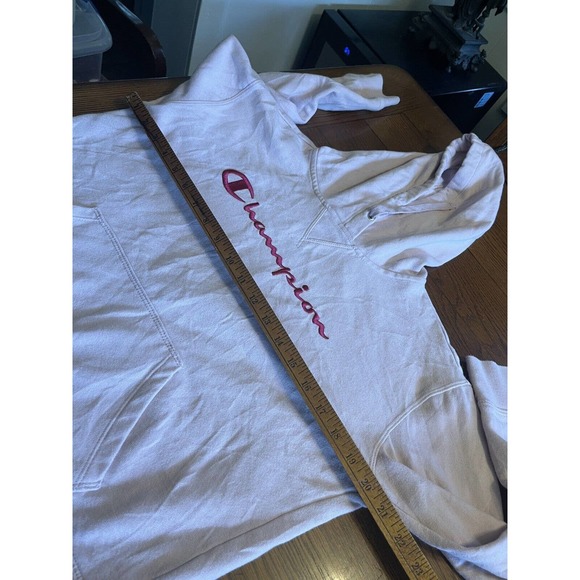 Womens Embroidered Logo Champion Hoodie Sweatshirt Sz Small Fuchsia/Lavender - Picture 10 of 10